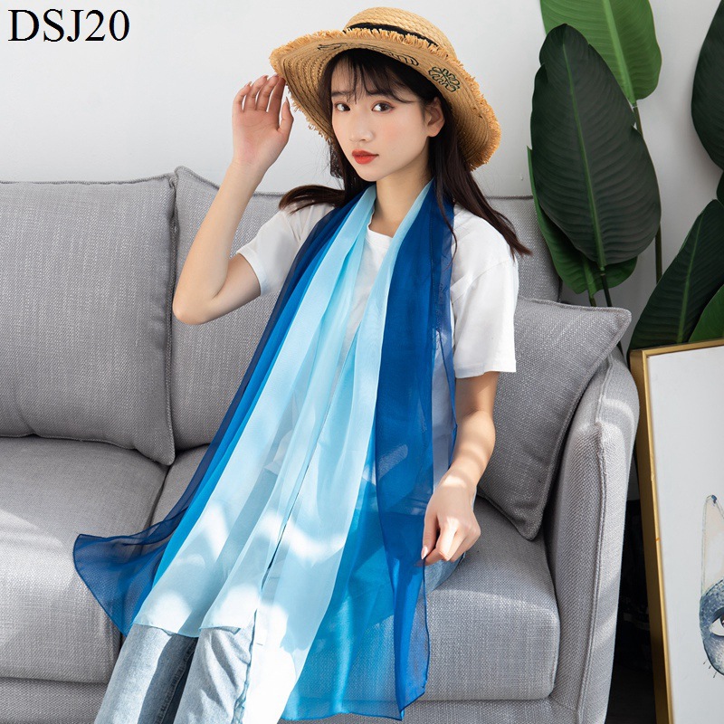 Large Size Georgette Gradual Color Silk Scarf Women's Beach Scarf Body Scarf Catwalk Dance Dance Silk Scarf Wholesale Application Scenario