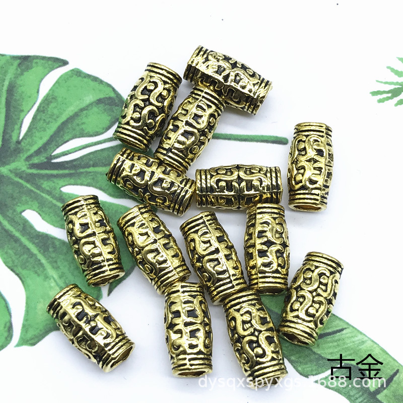 DIY alloy pipe string hole accessories, decorative and cultural play beads, bracelet beads, multiple colors to choose from Application Scenario