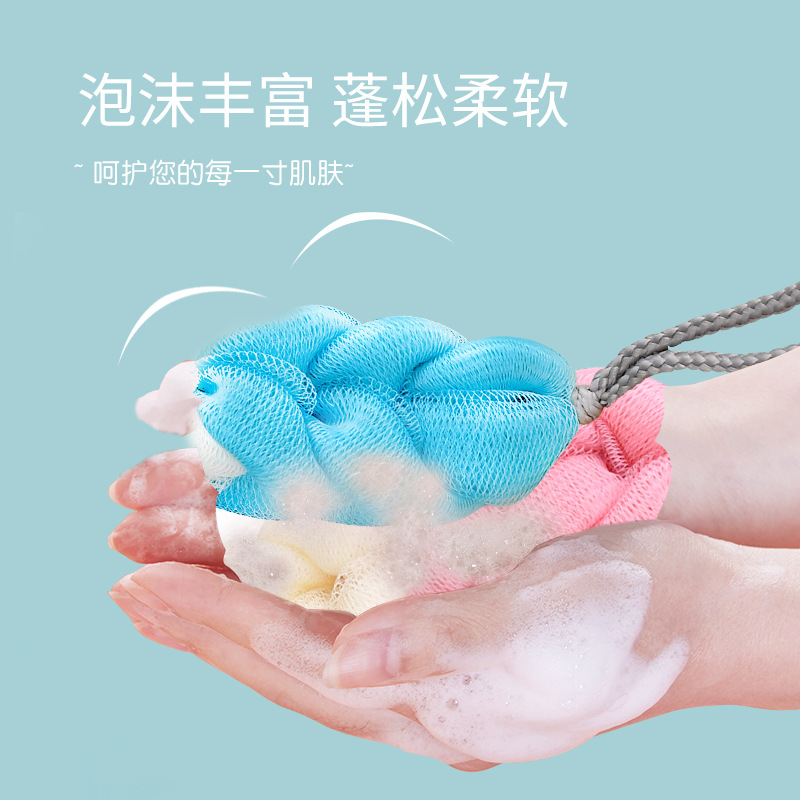 俊美长条沐浴/洗澡拉背搓澡/柔软拼色搓背产品图