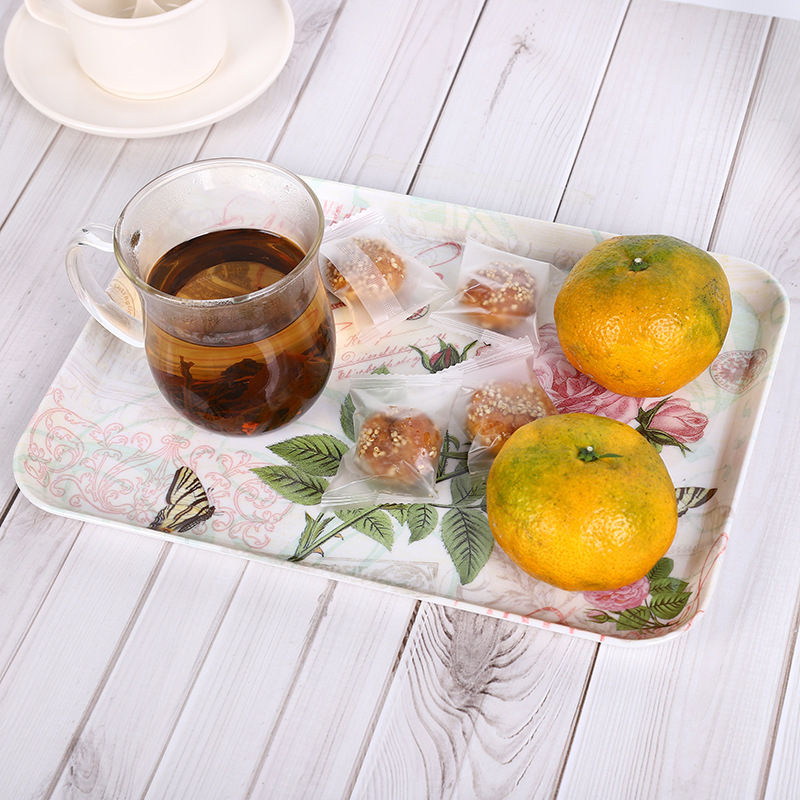Nano Dish Rectangular Tray Personality Simple Light Fruit Storage Tray Drink Coffee Tea Dinner Plate Dish Application Scenario
