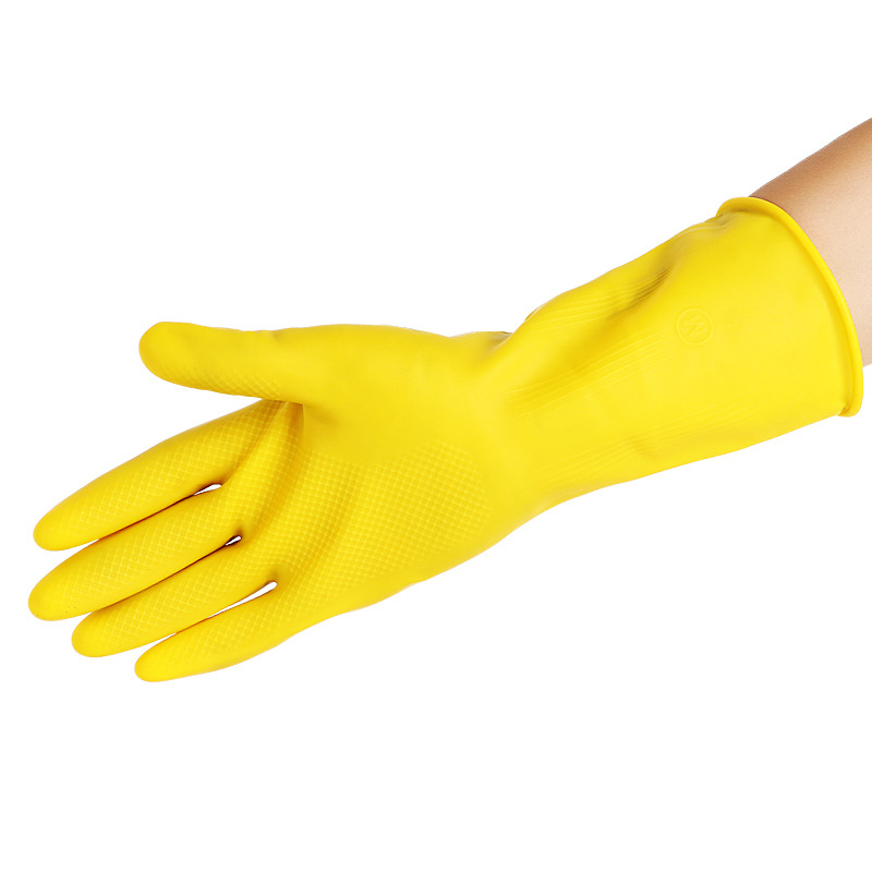 Cleaning Latex Gloves Household Dishwashing Durable Thick Waterproof Rubber Rubber Acid And Alkali Protection Gloves Item Picture
