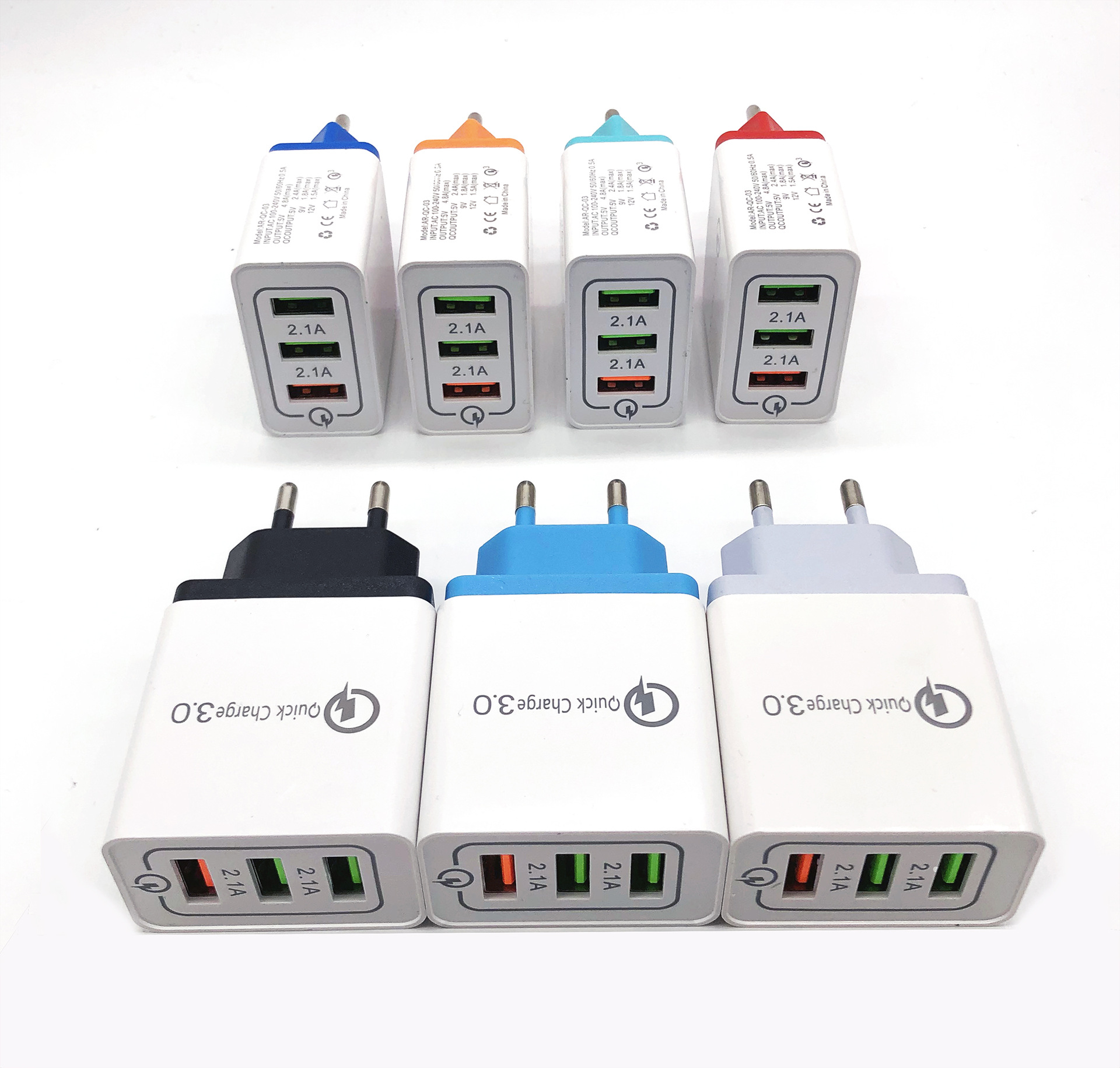 QC3.0 شحن شاحن 3USB بسرعة 9V12V، محول السفر الأمريكي -الأوروبي Application Scenario