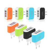Candy 3USB Multi-port mobile phone charger LED light-emitting charging head Intelligent multi-port USB 5V2A mobile phone charging