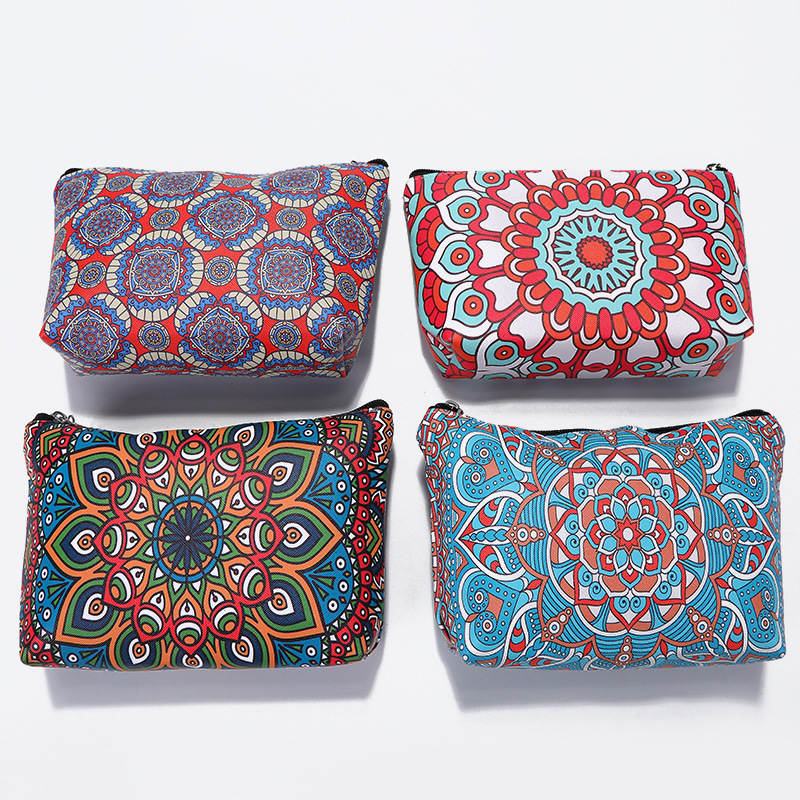 Vintage Creative Pu Makeup Bag Printed Ladies Travel Portable Storage Large Capacity Makeup Bag Foreign Trade Wholesale Item Picture
