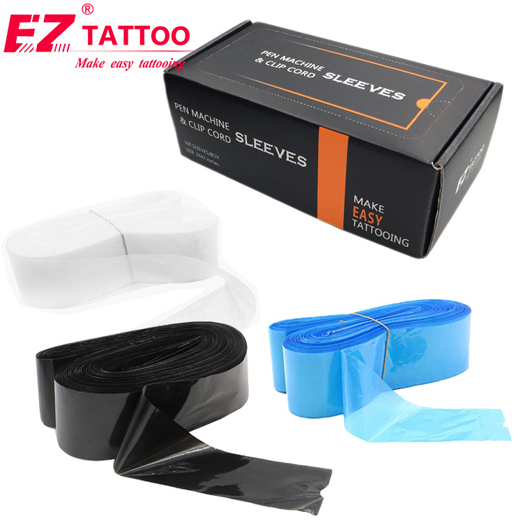 EZ纹身勾线袋黑色勾线袋蓝色一体式纹身笔袋透明勾线袋100个/盒图