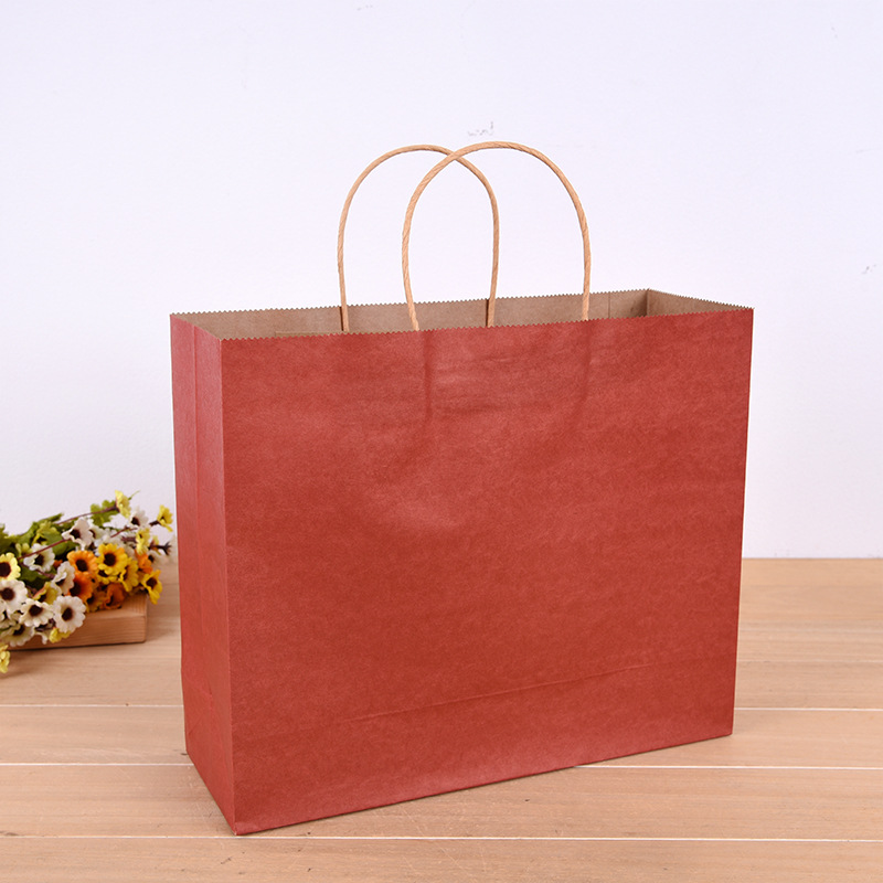 Custom-made kraft paper bags in stock, food packaging, hand-held paper bags, candy-colored gift bags, and shopping handbags Specification image