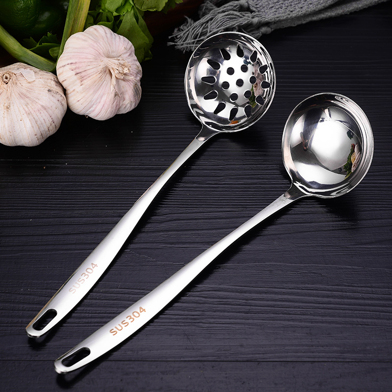 304 Stainless Steel Hot Pot Spoon Heart Type Colander Soup Shell Set Soup Spoon Hot Pot Spoon Home Hotel Oil Spoon Kitchen Utensils Specification drawing