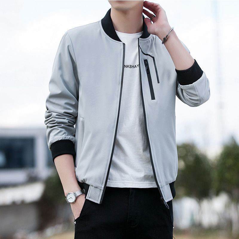 Men's jacket 2023 Spring/Winter New Korean-style slim and stylish stand-up collar baseball jacket Casual jacket for men
