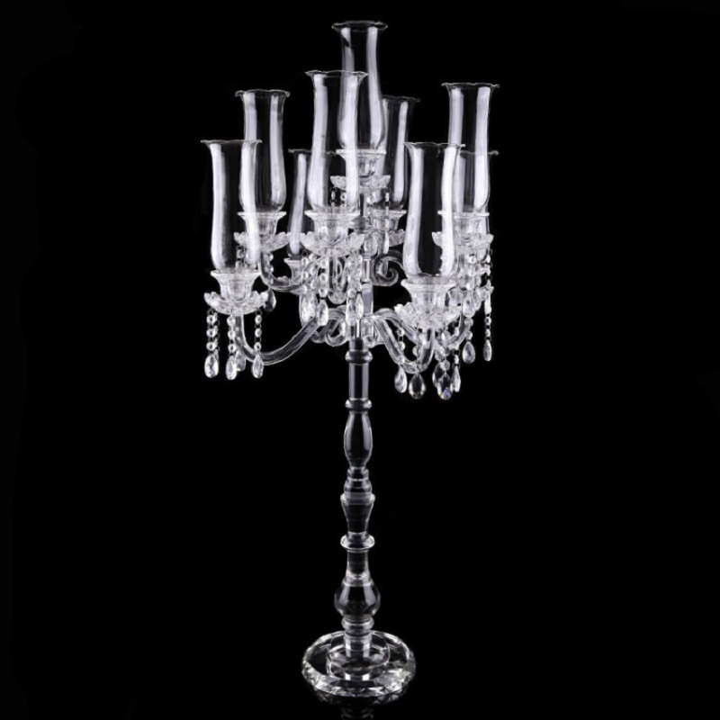 9 Head European Crystal Candle Holder Wedding Atmosphere Decoration Creative Romantic Candle Holder Model Room Decoration Round details Picture