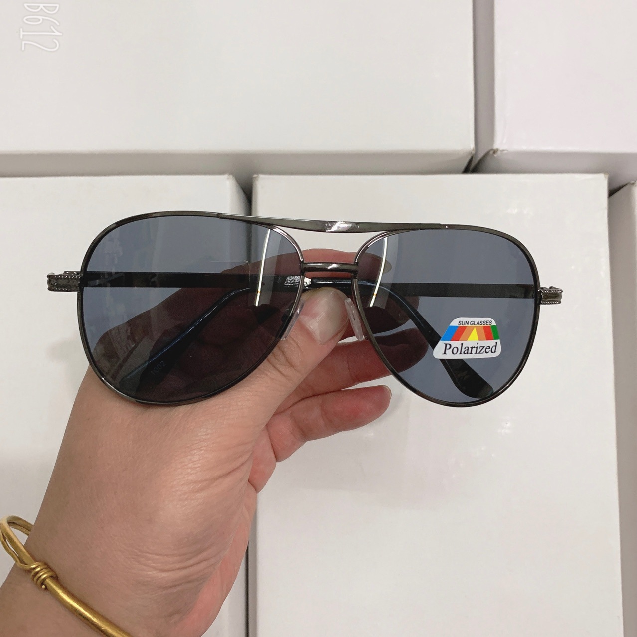 Universal Toad glasses, men's retro metal Korean style personalized polarized sunglasses, fashionable and avant-garde polarized glasses