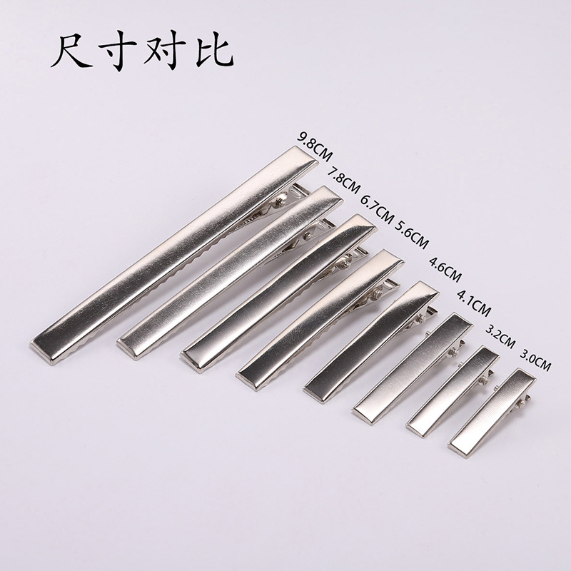 Square Clip Duck Bill Clip Hairpin Accessories Diy Accessories With Teeth Narrow And Thickened Spring Clip Iron Hairpin Holder details Picture