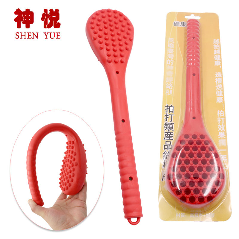 H191按摩捶健身锤敲打锤按摩拍硅胶锤橡胶大红捶敲背