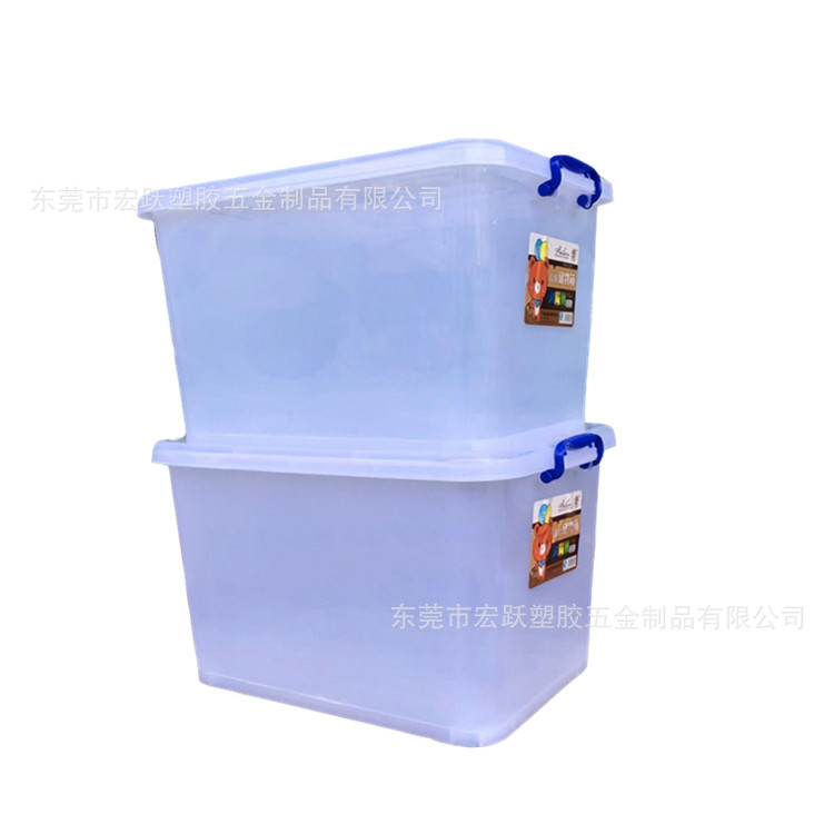 Large transparent box with lid, clothing storage box, food-grade PP storage and organization box, wheeled turnover box, medical plastic frame Item Picture