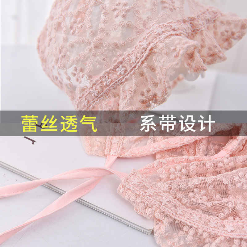 New baby girl lace royal hat flower edge baby cloth hat baby 100 days photo decorative hat baby hat Specification drawing