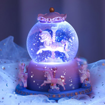 Carousel music box Crystal ball music box Glass resin home decor Creative decor boutique gift