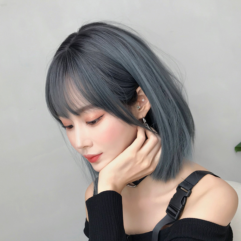 Wholesale wig for women, Japanese-style air bangs, bobo headwear, fashionable shoulder-length bangs wig headwear wholesale Item Picture