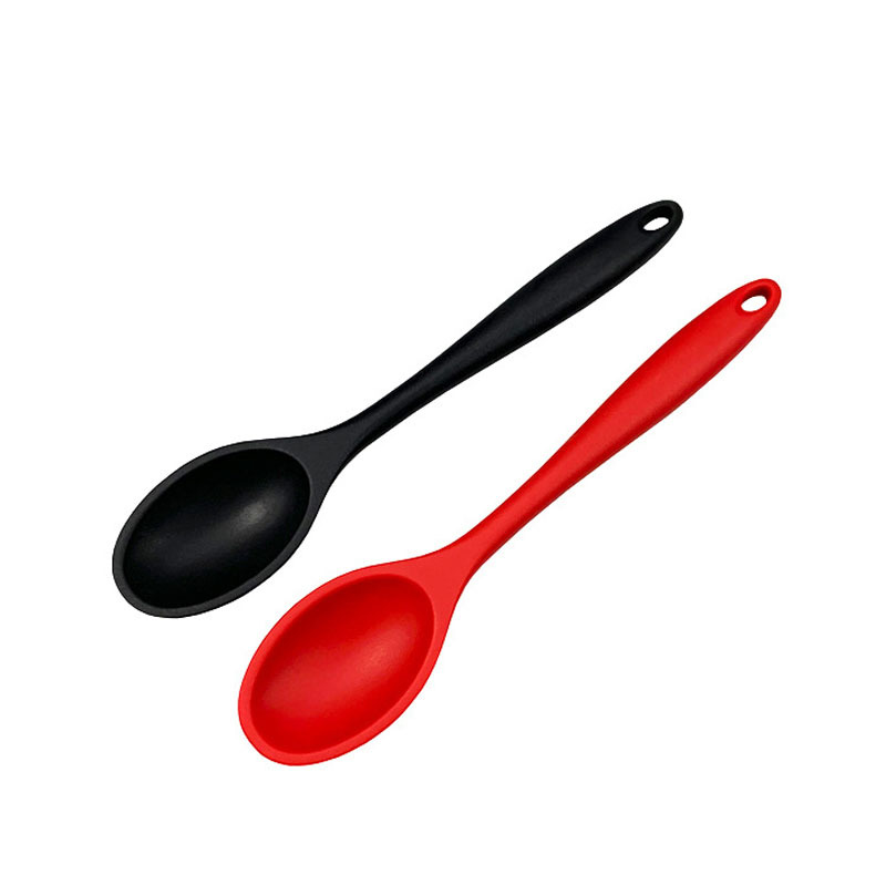 Kitchen Tools Available From Stock Large Silicone Thicker Silicone Soup Spoon Salad More Integrated Solid Color Silicone Spoon Application Scenario