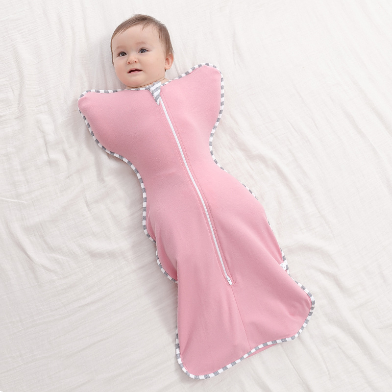 婴儿投降式睡袋新生儿襁褓包巾宝宝防踢被空调睡袋纯棉两种款跨境
