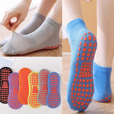 蹦床袜厂家直销纯棉成人薄款地板袜防滑袜儿童早教瑜伽袜定制LOGO