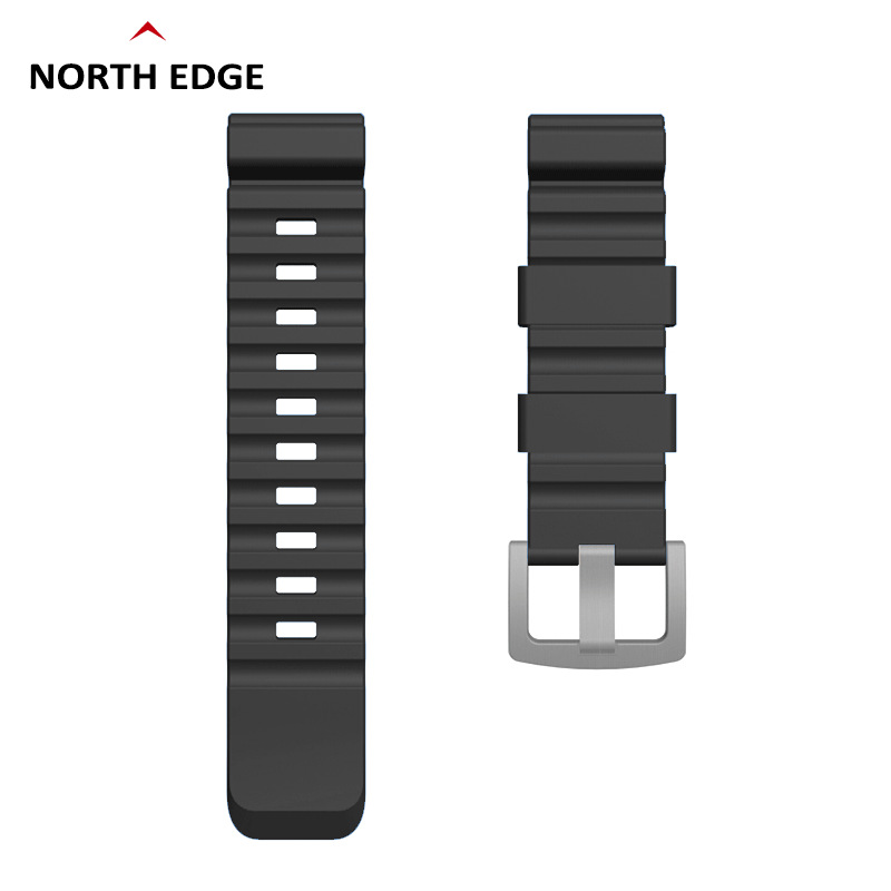 柔软彩色硅胶橡胶表带钢表扣NORTH EDGE户外24mm快拆运动手表表带详情图3