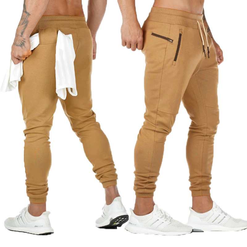 Logo-Free Muscle Euro-American Sweatpants Men's Fitness Hanging Towel Pants Running Training Shorts details Picture