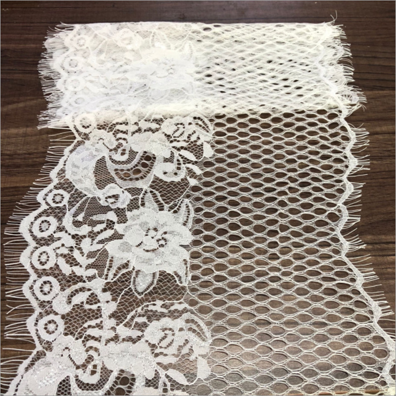 黑白锦纶睫毛/3米一条单边白底实物图