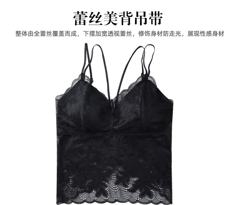 Lace Halter Vest Undergarments Women's Bra Wrap Chest Inside With Breast Pad Sexy Beauty Back Top Application Scenario