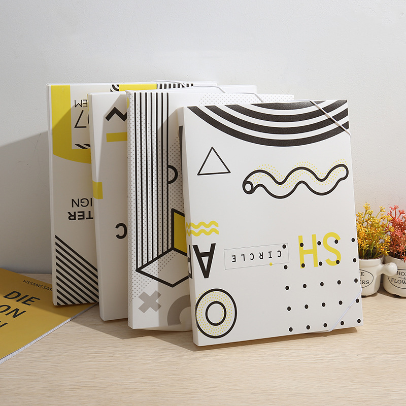 A4 Printed Plastic File Box Thickened Office Document Box Accounting Voucher Box Student Test Paper Storage Stationery details Picture