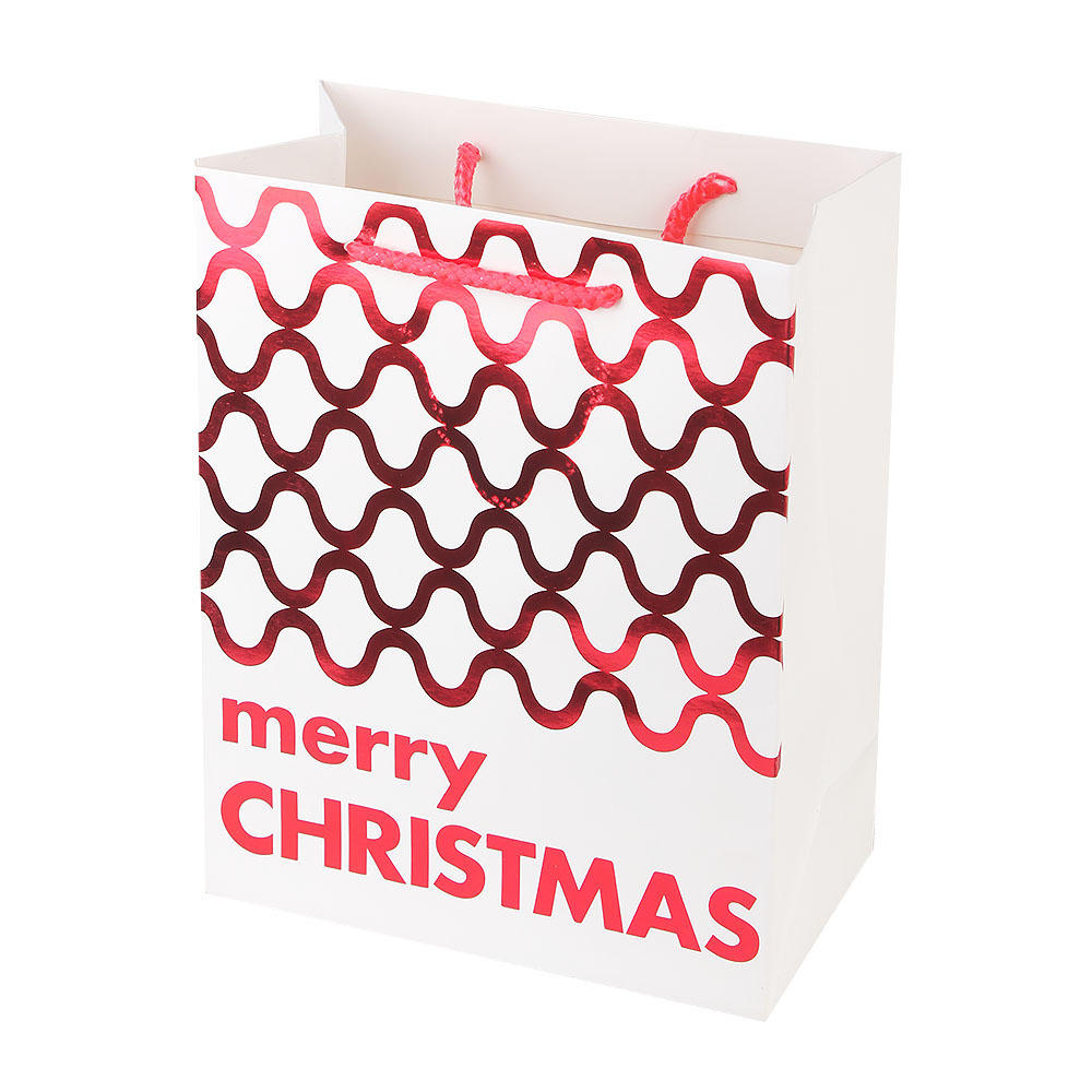High-end gilded Christmas gift bags, Christmas Eve European and American white card paper bags, hand-held bags and gift bags in stock for wholesale details Picture