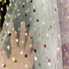 Knitted mesh fabric with polka dots, fashion dress fabric, toy puffy skirt, headwear and hair accessory fabric, seven-color round mesh yarn Specification image
