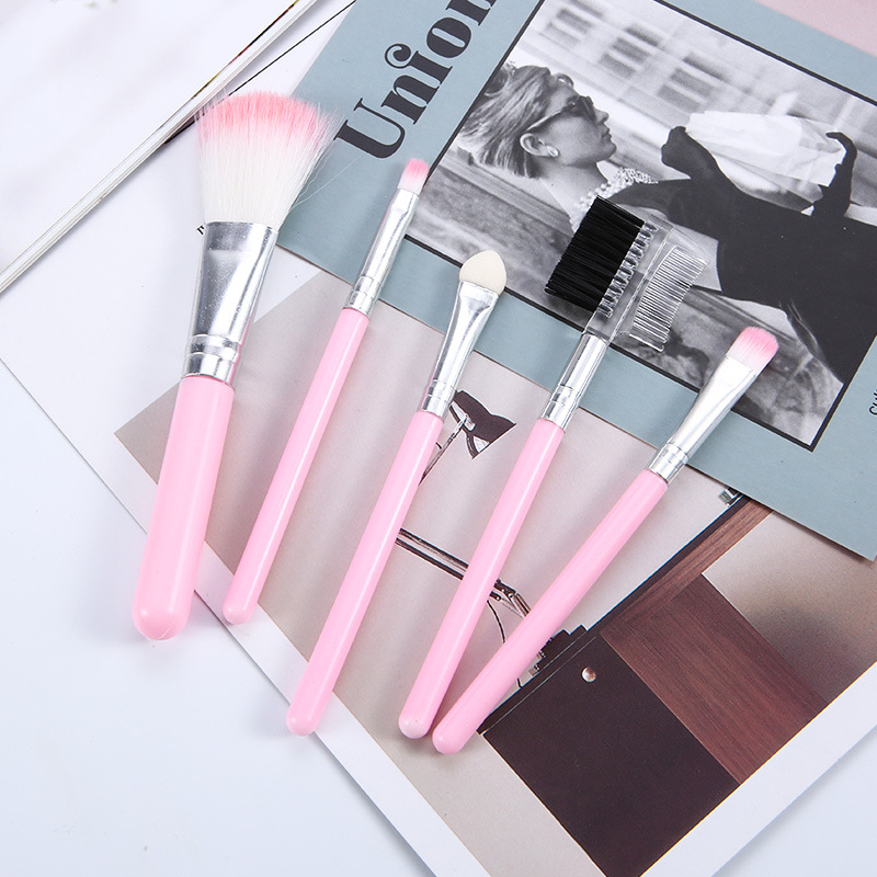 Portable Fiber Hair 5 Makeup Brush Set Small Set Eye Shadow Refresh Hand Beauty Tools Manufacturers Foreign Trade Stock details Picture