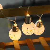LED Christmas Snowman light bulb decoration supplies Christmas tree snowman battery box decorative lights