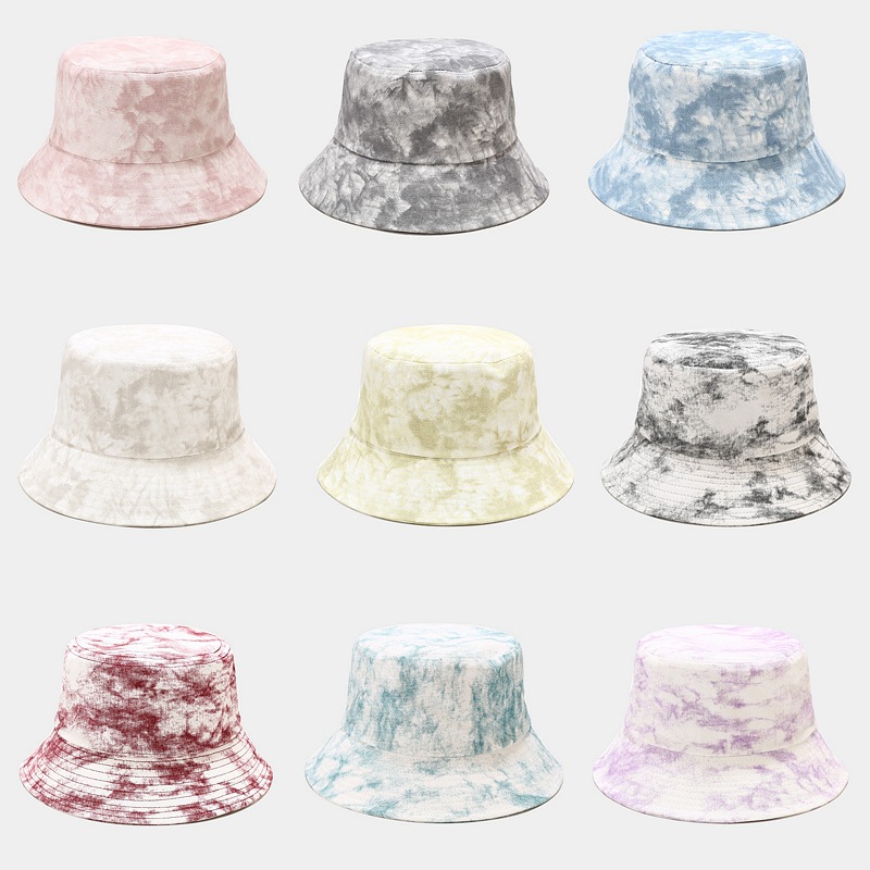 2022 Spring New tie-dyed fisherman hat for men, European and American trend gradient color basin hat for women, outdoor travel sun protection hat