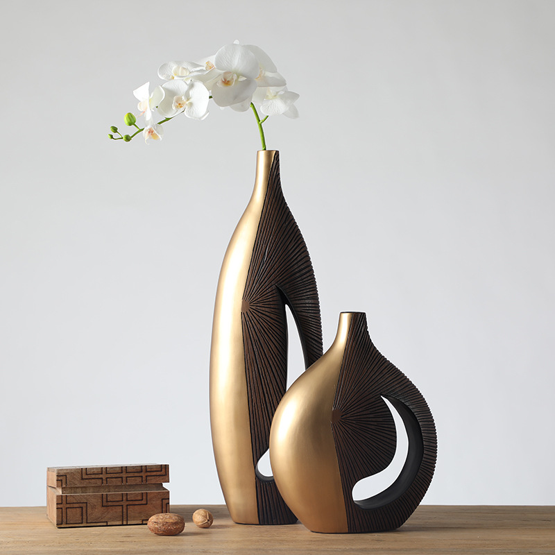 chinagoods现代简约手工树脂工艺品酒店家居创意装饰花瓶摆件图