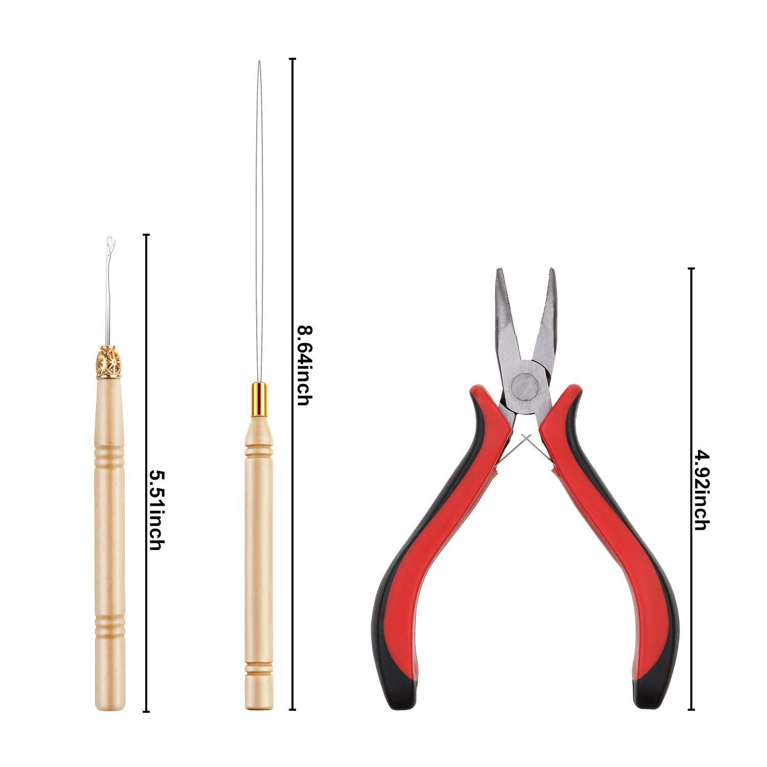 New laser thread wig tool PETtinsel hair extension pliers, crochet silicone buckle for false hair accessories details Picture