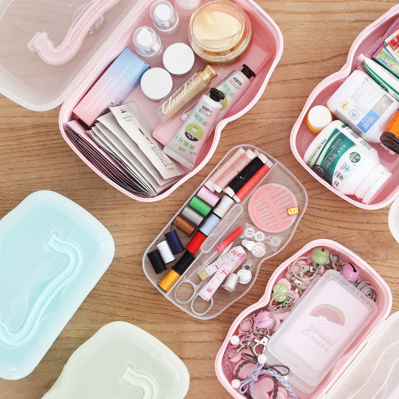 Household portable portable storage box Plastic medicine box toy debris storage box multi-layer custom wholesale manufacturers full figure