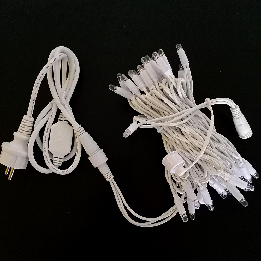 New European rubber line potting light string with flash bubble LED shell festival light, white waterproof outdoor color light Specification image