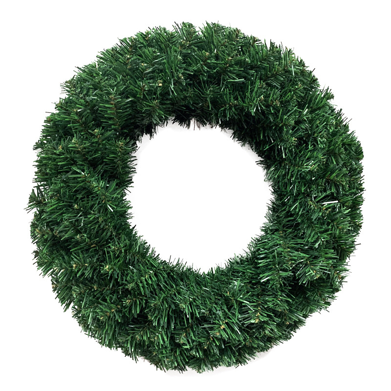 Christmas Decoration Wreath 30-80Cm Encryption Green Source Manufacturers Direct Pvc Ordinary Leaf Christmas Wreath Item Picture