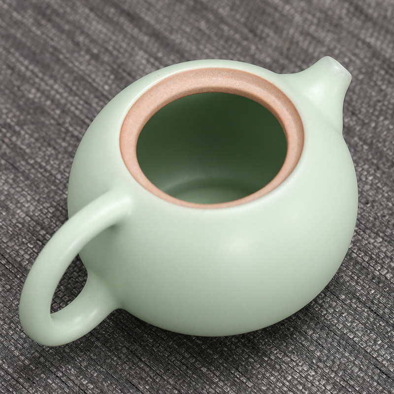 Open Piece Porcelain Can Be Raised Ru Kiln Teapot Single Xishi Plum Blossom Stone Ladle Pot Kung Fu Tea Set Tea Infuser details Picture