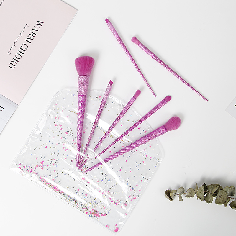 Cross-Border 10 Unicorn Makeup Brush Set Portable Bright Powder Powder Blush Brush With Beauty Kit Specification drawing