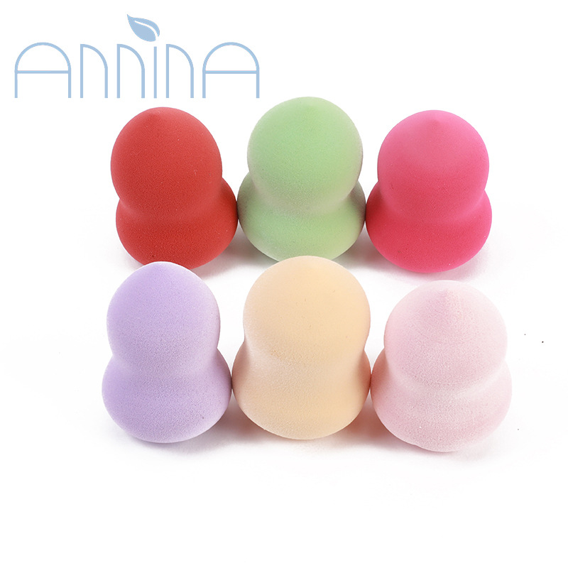 Annina Gourd Water Drop Oblique Cut Beauty Makeup Egg Wet And Dry Powder Puff Small Mushroom Air Cushion Powder Puff Set Application Scenario