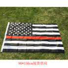 跨境供应红条美国旗  90*150cm4号美国独立日旗涤纶布
