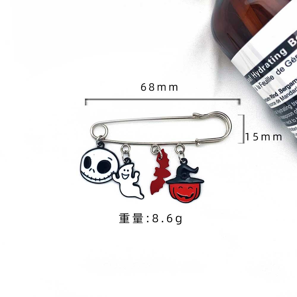 Diy Handmade Ins Halloween Brooch Pumpkin Ghost Spider Web Cartoon Drip Alloy Bag Hat Accessories Item Picture