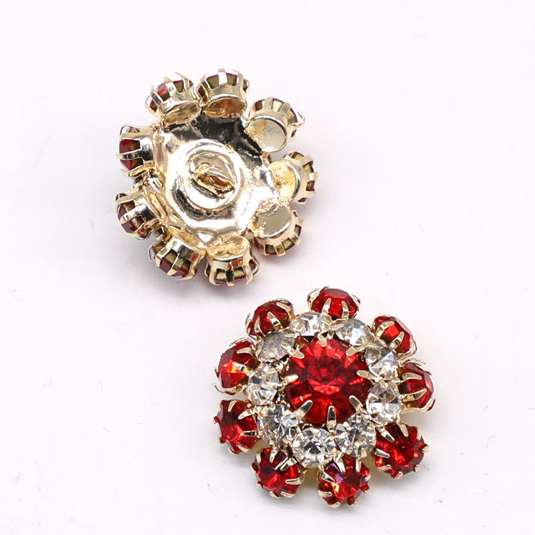 diy handcrafted buttons, rhinestone buttons, rhinestone buttons, decorative buttons, hats, shirts, rhinestone patterns, high-end welded metal mushroom buttons details Picture