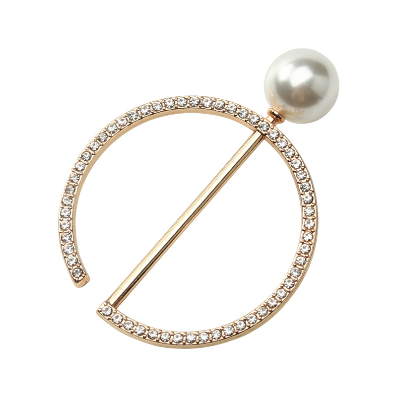 High-Grade Corner Knotted Buckle Waist Buckle Round Metal Clothes Buckle Pearl Love Silk Scarf Buckle Rhinestone Decorative Buckle Wholesale Item Picture
