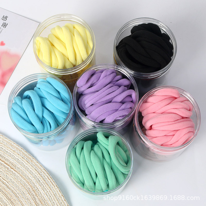 50 Pieces Of Girly Girl Gradient Color Seamless Hair Band Color Hair Cord High Elastic Head Cord Candy Color Leather Band Towel Ring Application Scenario