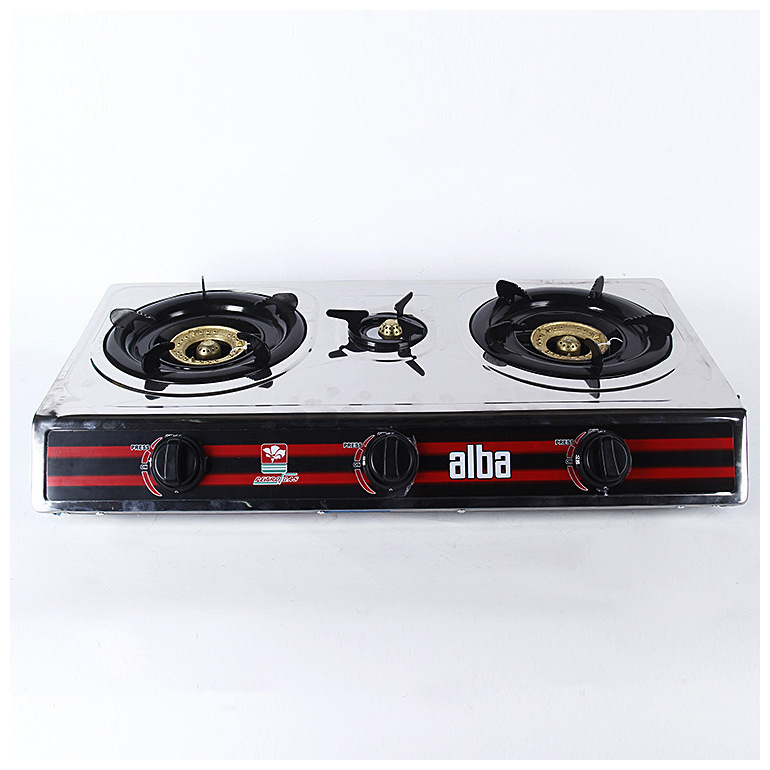 National joint warranty gas stove table gas stove liquefied gas stove embedded double stove stainless steel ordinary small three stove Item Picture
