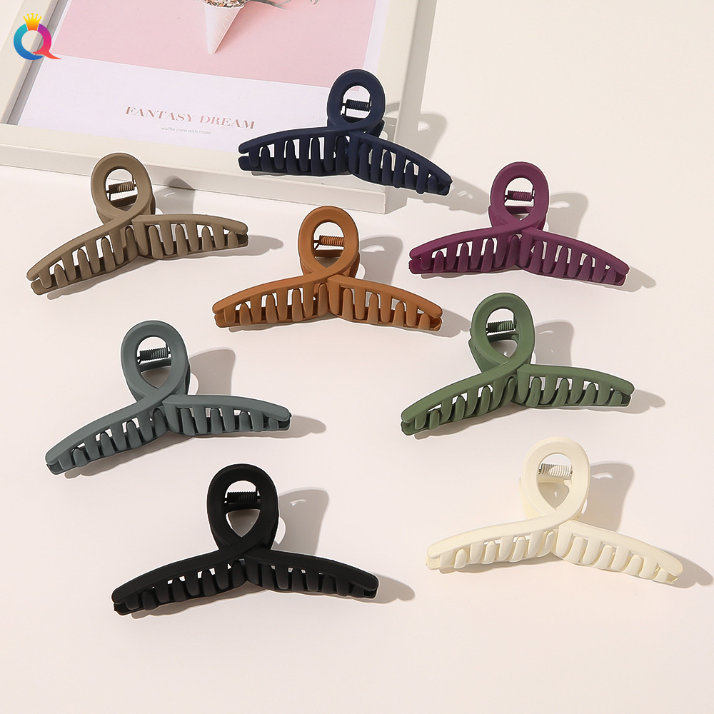 Qiyue Cross-border Amazon matte hair clips, simple large grabbers, cross hair grabbers, updo shark clips wholesale pic 20