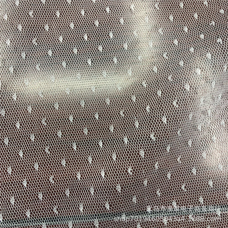 Factory direct sales of small Dot Dot fabric in stock for wholesale of women's dresses, wedding dresses, children's dresses and skirts, warp knitted mesh fabric details Picture