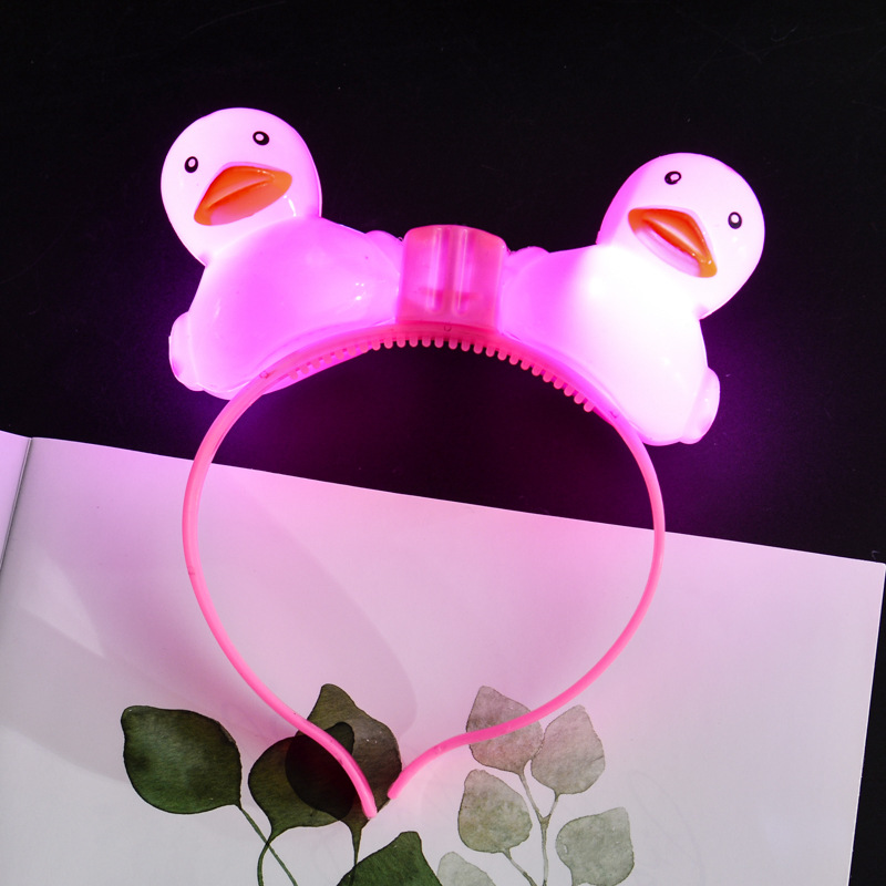 New yellow duck illuminated headband, LED hair band, children's headwear, ground promotion toys, wechat business QR code small gift manufacturer details Picture